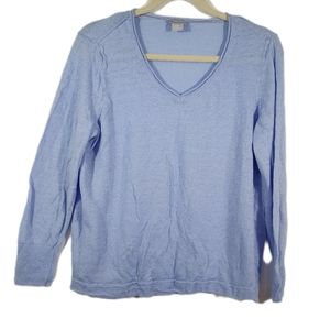 Chico’s blue V-Neck Basic Long Sleeve Tee